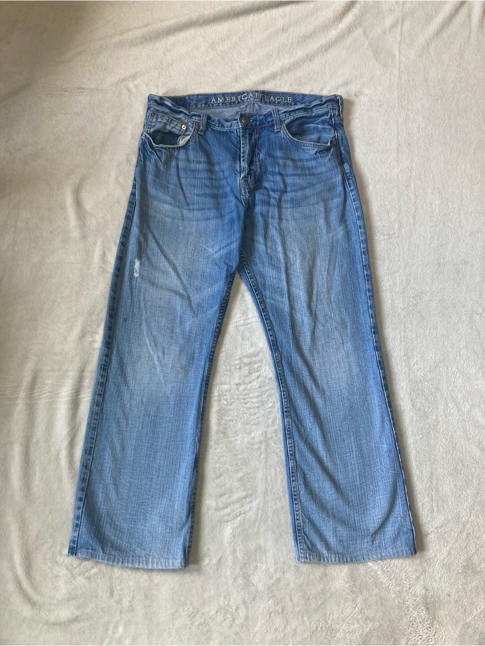 Vintage Y2K American Eagle Men’s Low Rise Bootcut Jeans 36x29 Light Wash